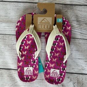 NEW Reef flip flops girls size 3
